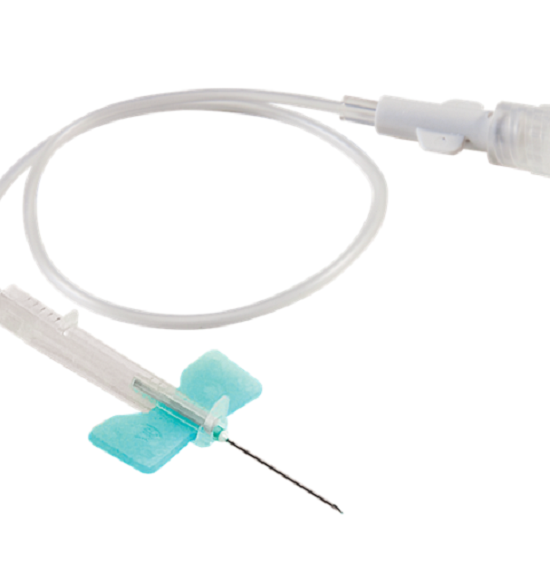 Kawasumi Laboratories K-Shield Advantage Small Vein Infusion Set, 25g, 12" Tubing - Dark Blue