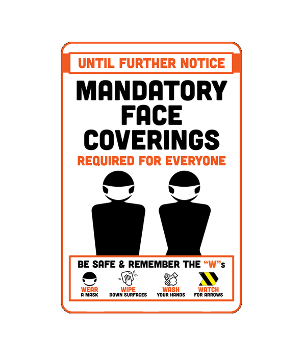 BeSafe Messaging Facilities Wall Decals - Black, Orange & White, 6" x 9", Pack of 6