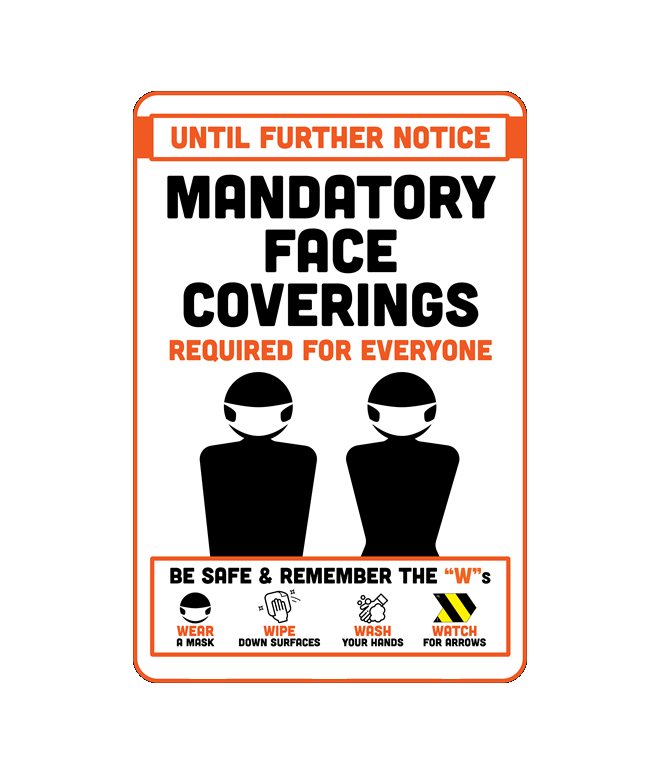 BeSafe Messaging Facilities Wall Decals - Black, Orange & White, 6" x 9", Pack of 6