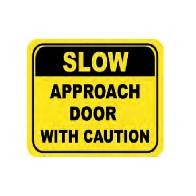 Healthmark Floor Signs, "Slow Door Floor Sign" - 34" x 21" in, - HMK-FS-SLW