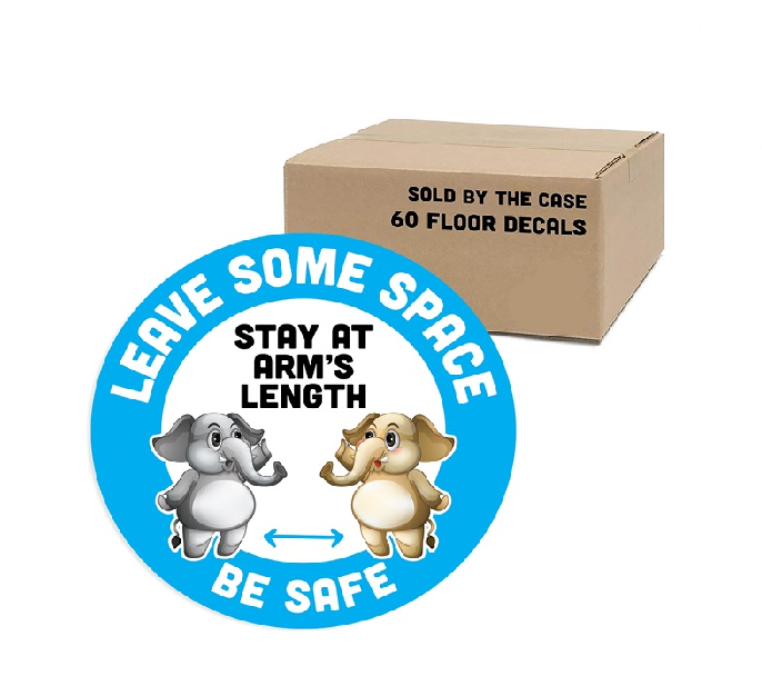 BeSafe Messaging Education Floor Decals - Blue & White, 12" x 12", 10 Package per Case
