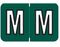 Wilmer Barkley Pre-Printed Label Chart Tab M | M Green 1-1/2 X 1 Inch - W-1500-