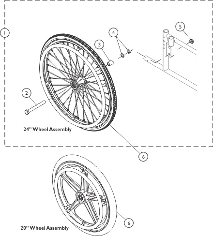 Invacare - Wheel Assembly Kit For 9000 Topaz Wheelchair - 1175516