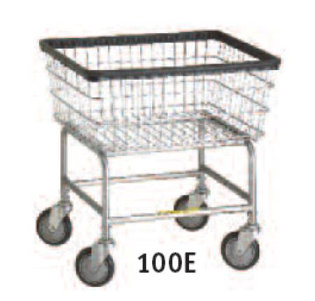 R & B Wire Products Laundry Cart 5 Inch Casters 29 lbs. Steel, Vinyl Basket - 100E