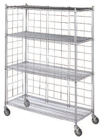 R & B Wire Products Wire Linen Cart 5 Inch Casters, Two Locking 500 Lb Per Shelf - LC246072