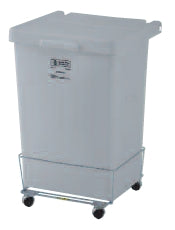 R & B Wire Products Hamper Stand Rolling Square Opening 4.5 Bushel Manual Hinged Lid - 695