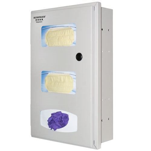 Bowman Dispensers Re302-0012 : Semi-Recessed Face Mask & Tissue Dispenser