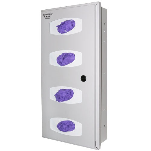 Bowman Dispensers Re404-0012 : Semi-Recessed Glove Box Dispenser - Quad