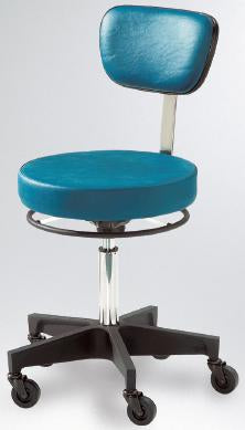 Reliance Medical Products - Exam Stool Backrest Pneumatic Height Adjustment 5 Casters - 5346-BLK