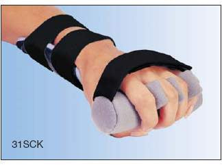Restorative Care of America Contour Hand Orthosis Kydex Left Hand Black Medium - 31SCK-M-L