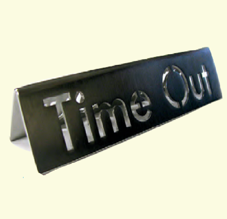 Healthmark Stainless Steel Time Out Sign 5” x 1” - HMK-SS-TO