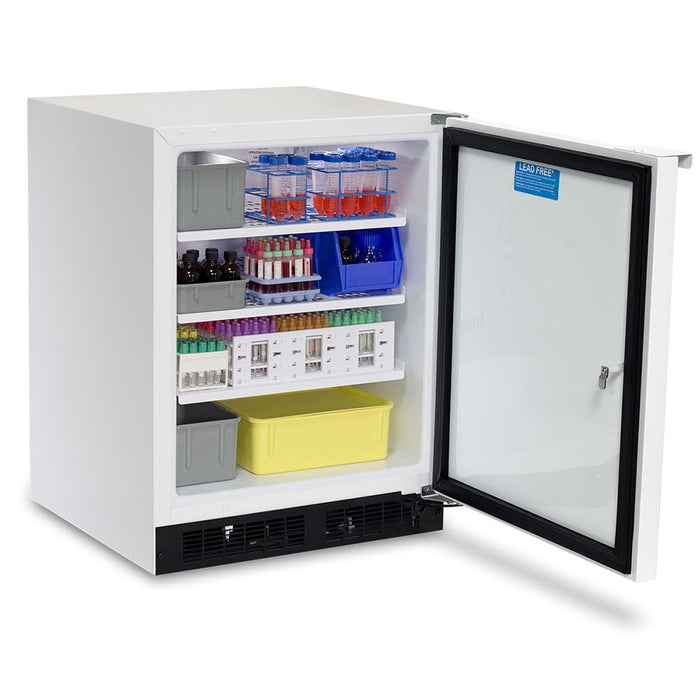 Marvel Scientific 24" All Refrigerator,  White Cabinet, White Door, Probe Port, Door Lock, Frost Free