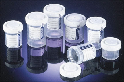 Samco Narrow-Mouth Bio-Tite - Specimen Container 48 mm Opening 90 mL (3 oz.) Screw Cap Patient Information Sterile - 02 0038