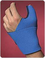 Scott Specialties - Wrist Support with Thumb Spica Wraparound Neoprene Left or Right Hand Blue One Size Fits Most - 9007 BLU UN