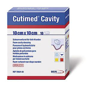 Cutimed Cavity - Foam Dressing 6 X 6 Inch Square Non-Adhesive without Border Sterile - 7262103