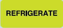Shamrock Scientific Pre-Printed Label Auxiliary Label REFRIGERATE Fluorescent Chartreuse 1 X 2-1/4 Inch - UPCR-6103