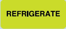 Shamrock Scientific - Pre-Printed Label Auxiliary Label Chartreuse REFRIGERATE Black Temperature Control 1 X 2-1/4 Inch - UPCR-6103