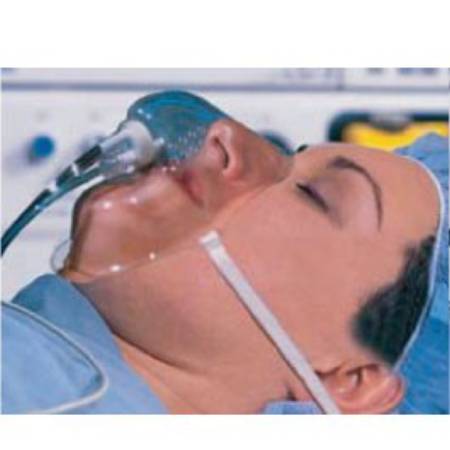 Capnoxygen - Oxygen Mask with ETCO2 Monitoring Elongated Style Adult One Size Fits Most Adjustable Head Strap - C02-01