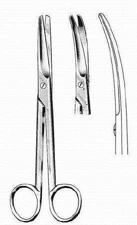 BR Surgical HerMann Dissecting Scissors Mayo 9 Inch Length Surgical Grade Stainless Steel / Tungsten Carbide NonSterile Finger Ring Handle Curved Blunt/Blunt - H108-16523