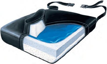Skil-Care Slide Guard Level Seat Cushion 18 W X 16 D X 2 H Inch Foam / Gel - 751265