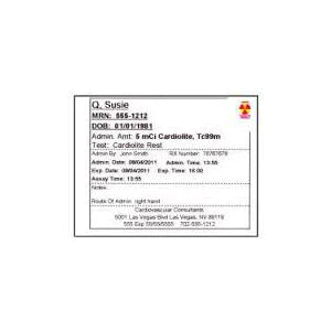PDC - Pre-Printed Label pdc Warning Label White Radioactive Symbol Black 2 X 2-3/4 Inch - SLP-320S