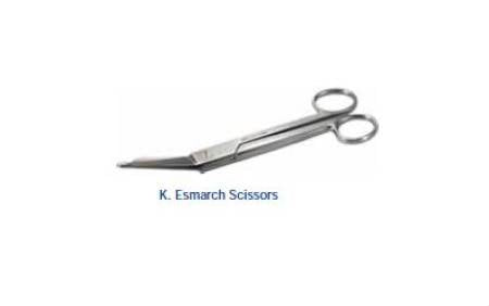 BSN Medical Bandage Scissors Esmarch 8 Inch Length Surgical Grade Stainless Steel Finger Ring Handle Angled Blunt/Blunt - 21-0083