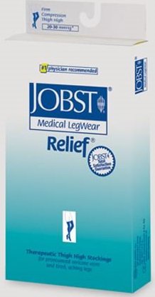 BSN Medical JOBST Relief Compression Stockings Thigh High Small Beige Closed Toe - 114208