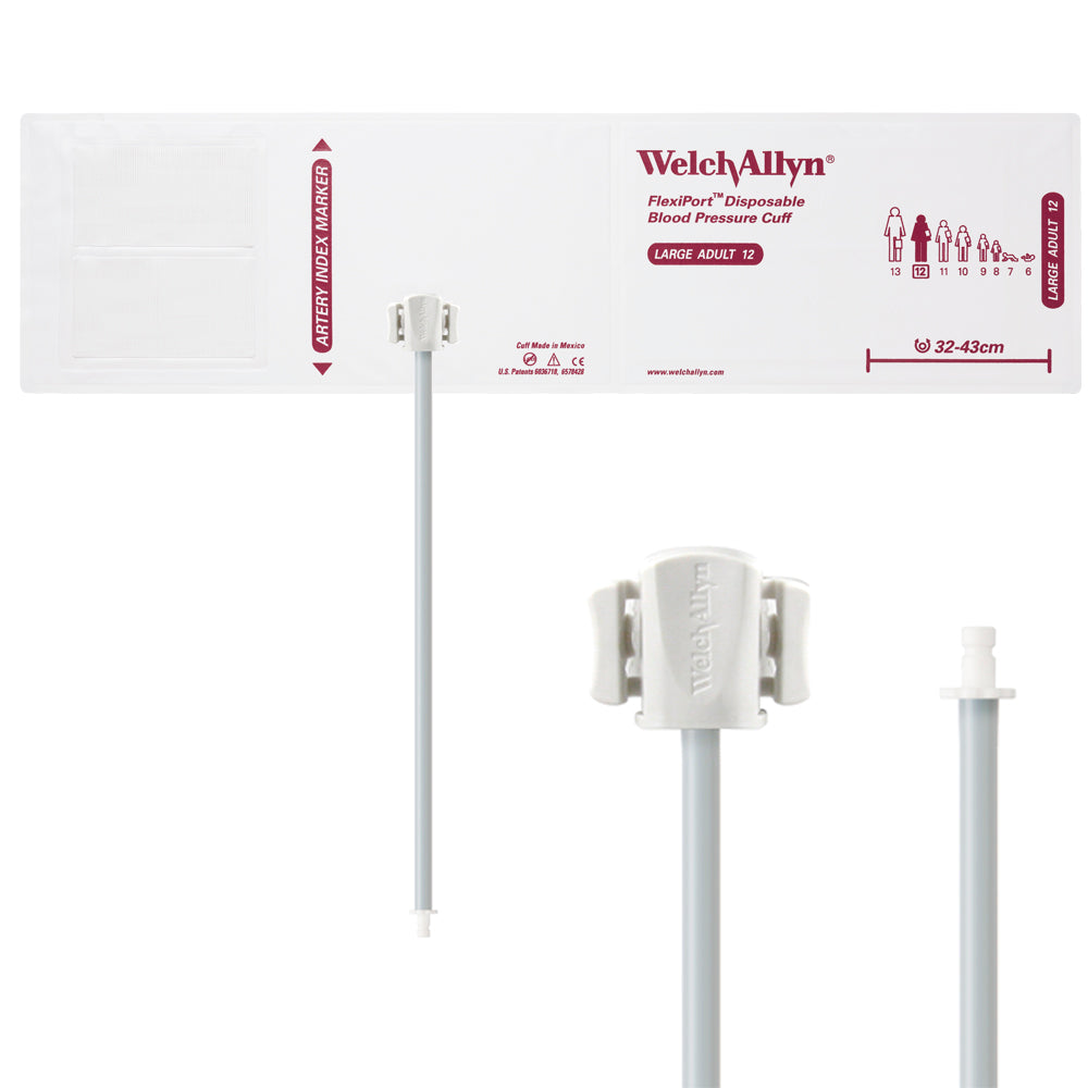 Welch Allyn FLEXIPORT Blood Pressure Cuff, 1 Tube Bladder FlexiPort Adult Large 32 - 43 cm Fabric - SOFT-12-1HP
