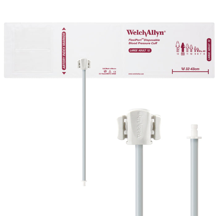 Welch Allyn FLEXIPORT Blood Pressure Cuff, 1 Tube Bladder FlexiPort Adult Large 32 - 43 cm Fabric - SOFT-12-1HP