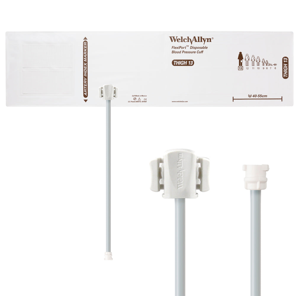 Welch Allyn FLEXIPORT Blood Pressure Cuff, 1 Tube Bladder FlexiPort Adult Size 13 40 - 55 cm Vinyl - SOFT-13-1MQ