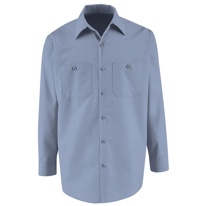 Vf Workwear Long Sleeve Industrial Solid Work Shirts - Light Blue