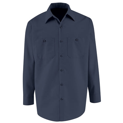 Vf Workwear Long Sleeve Industrial Solid Work Shirts, Navy