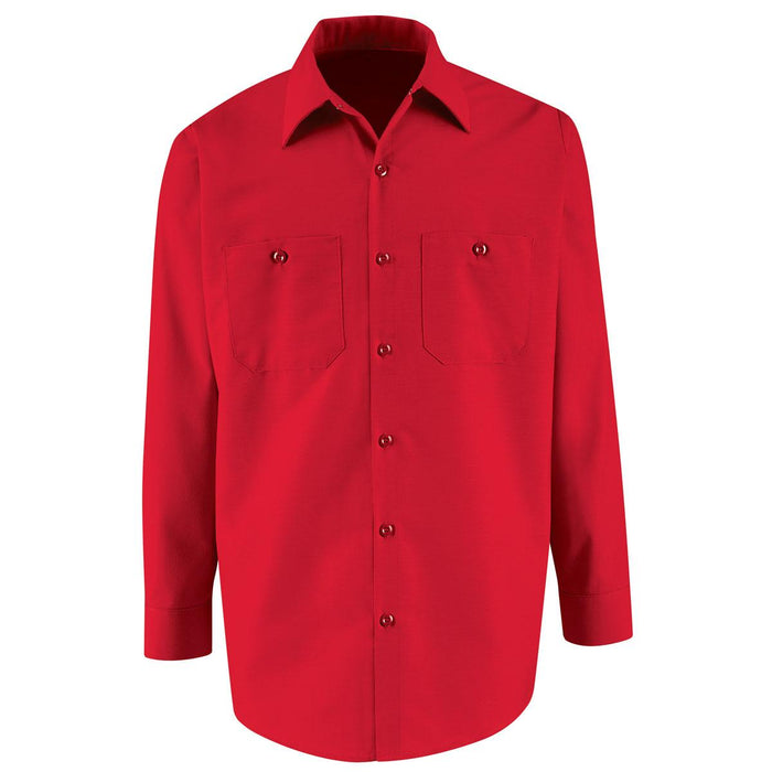 Vf Workwear Long Sleeve Industrial Solid Work Shirts -  Red