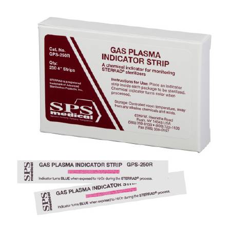 SPSmedical - Sterilization Chemical Indicator Strip Vaporized Hydrogen Peroxide 4 Inch - GPS-250R