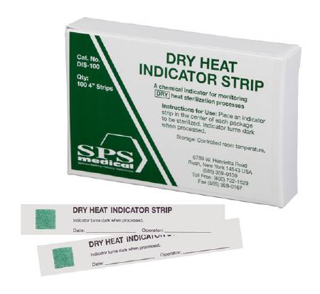 SPS Medical Supply SPSmedical Sterilization Chemical Indicator Strip Dry Heat 4 Inch - DIS-100