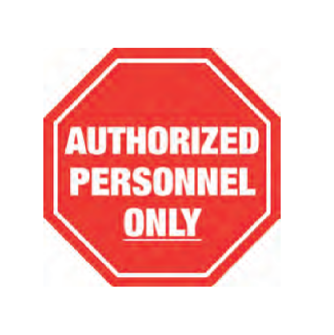 Healthmark Floor Signs "Stop Sign Auth Personnel Only" - 24" x 24" in - HMK-FS-STP-AUTH