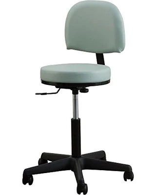 Oakworks - Premium Stool Adjustable Height Padded Backrest Pneumatic Height Adjustment, Low Height Opal - 60352-T12