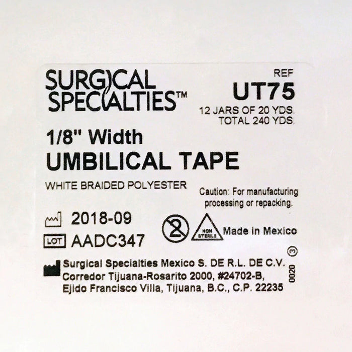 Look - Umbilical Tape Polyester 1/8 Inch X 20 Yard White NonSterile - UT75