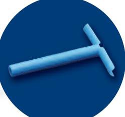 Summit Medical - Ear Ventilation Tube T-Tube Supersoft 1.14 mm Inner Diameter / 5.6 mm Inner Flange Diameter / 8 mm Inner Flange Distance Silicone Elastomer Blue Sterile - VT-0410-01