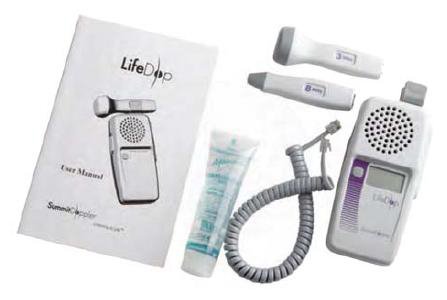 LifeDop - Handheld Doppler LCD Display Obstetric / Vascular Probe 3 and 8 MHz - C250CC