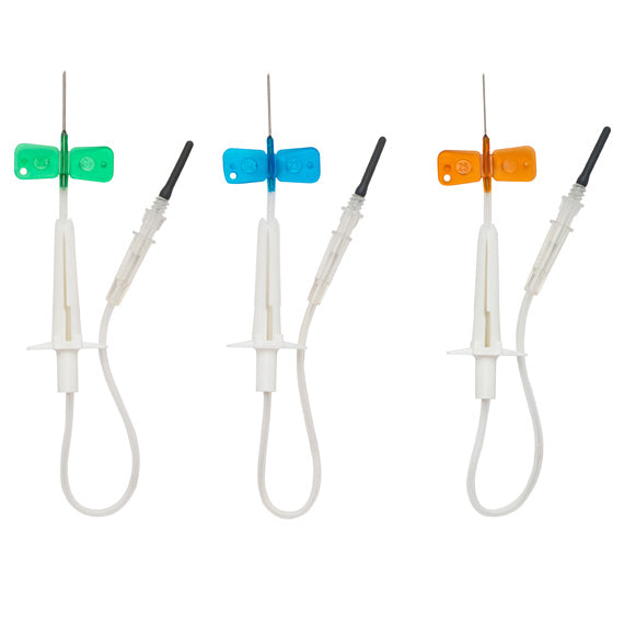 Myco Medical Supplies VAKU-8 Plus Blood Collection Set 23 Gauge 3/4 Inch Needle Length Safety Needle 12 Inch Tubing Sterile - SVMSP-23L