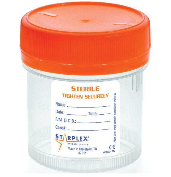 Fisher Scientific LeakBuster 3 Specimen Container Polypropylene Screw Cap 90 mL (3 oz.) NonSterile - 22-146-530