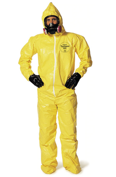 Fisher Scientific DuPont Tychem QC 122 Coverall 2X-Large Yellow Disposable - 19085218