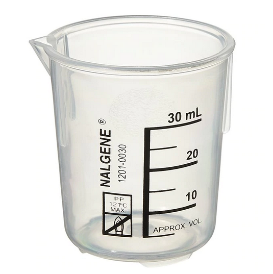 Fisher Scientific Nalgene Graduated Beaker Griffin, Low Form Polypropylene 30 mL - 0259110AA