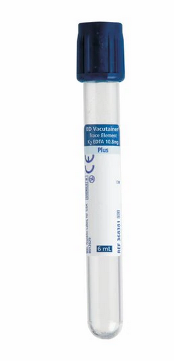 Fisher Scientific BD Vacutainer SPC Plus Venous Blood Collection Tube Analyte Determination K2 EDTA Additive 13 X 100 mm 6 mL Royal Blue BD Hemogard Closure Polyethylene Tube - 14816155