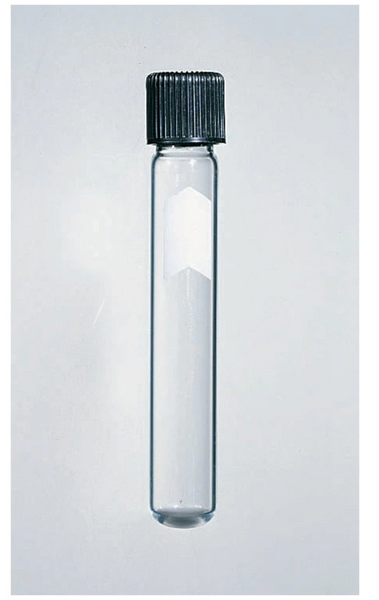 Fisher Scientific Fisherbrand Culture Tube Round Bottom Plain 13 X 100 mm 8 mL Black Screw Cap Glass Tube - 1495925A