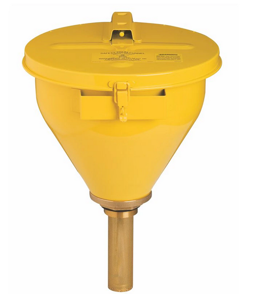 Fisher Scientific FUNNEL, DRUM SELF CLOSING COVER STEEL YLW LG - 19822453