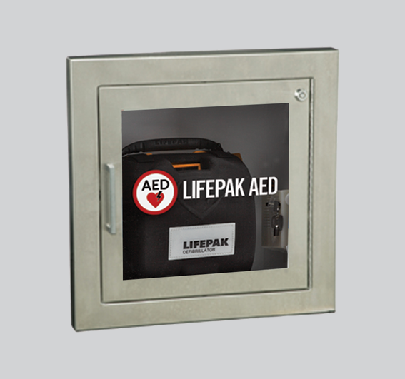 Physio Control CABINET, AED RECESSED WALL MOUNT S/STL W/ALARM - 11220-000078