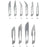 Mopec Scalpel Blades, Stainless Steel, Sterile, 100 Pack