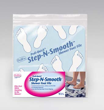 Pedifix Pedi-Quick Step-N-Smooth Shower Foot File Mat Blue / White - P3030